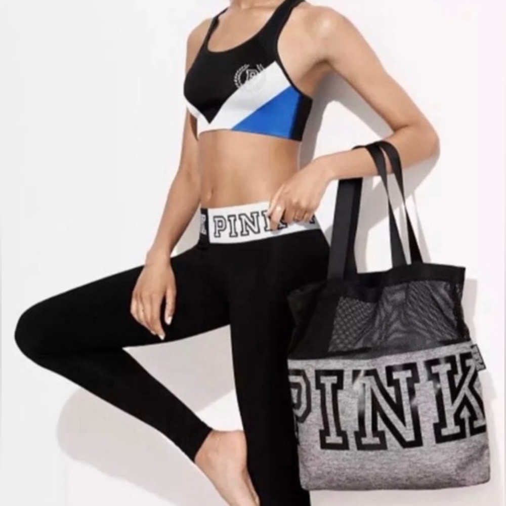 PINK Victoria's Secret Gray and Black Tote new with out tag